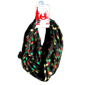 Holly & Berries Christmas Holiday Loop Scarf - Brand New